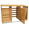 Wheelie Bin Storage Triple Wooden Store Outdoor Garden Cupboard Dustbin Shed