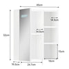 White Bathroom Cabinet Mirror w/ Shelf Wall Mounted Storage 3 Color LED Light