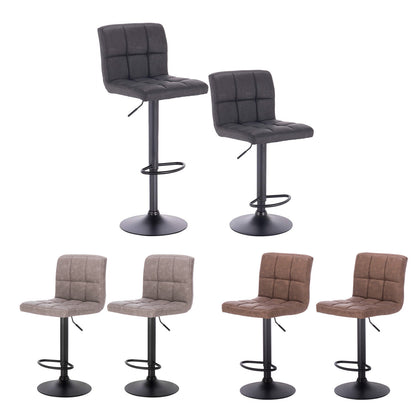 2x Bar Stools Swivel Gas Lift Breakfast Kitchen Stool Faux Leather Padded Chairs