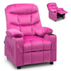 Larger Kids Recliner Chair Adjustable Velvet Fabric Lounge Sofa Recliner-Pink