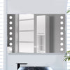 Modern Bathroom Mirror With Shaver Socket Sensor Demister Pad With LED Lights Up