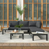 3pcs Garden Sectional Sofa Side Table Furniture Set w/ Cushion