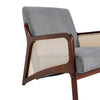 Modern Accent Chair Corduroy Reading Armchair Upholstered Sofa Rubber Wood Frame