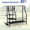Garage Golf Storage Rack Bag Stand w/Detachable Side Golf Club Rack-Black