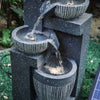 Solar Cascading Bowls In/Outdoor Water Feature Fountain LED Lights Garden Decor