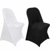 10x White Black Folding Chair Covers Spandex Wedding Chair Slipcovers Protector
