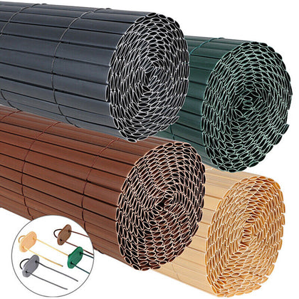 Bamboo PVC Privacy Mat Screen Border Panel Fence Garden Wall Fencing Multi Size