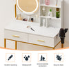 Dressing Table Vanity Set with Dimmable LED Light Mirror Socket Stool 2 Drawers
