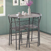 3 Pcs Compact Dining Room Set Kitchen Breakfast Bar Table with Storage Shelf