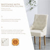 2x Fabric PU Leather Dining Chairs Button-Tufted Upholstered Wood Legs Armchairs