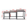 Square Modern Nesting Lounge Coffee Table Nightstand Metal Frame Nest End Tables