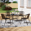Garden Bistro Furniture Table Rattan Chairs Variable Shape with Umbrella Hole