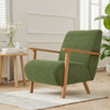 Comfy Armchair Stylish Modern Living Room Accent Chair Wood Frame Armchair Green