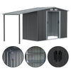 8x4FT Lockable Metal Garden Shed Sheds Outdoor Storage Hous WITH Open Shed
