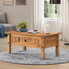 Corona Coffee Table Mexican Solid Pine 1 Drawer Livingroom by