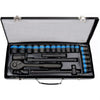 Heavy Duty 1/2" Ratchet Wrench Socket Set 8-32mm Metric Extension Bar Metal Case