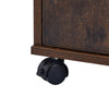 Brown Office Filing Cabinet File Drawers Wheels Mobile Printer Stand Wooden New