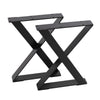 2Pc Black Industrial Metal Steel Door X Shape Table Legs Dining Desk Bench Frame