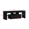 Modern TV Unit Stand 1 Drawer Cabinet Black High Gloss Door with RGB LED Lights