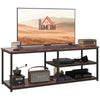 Industrial Style TV Stand Cabinet w/ Storage&2 Shelves Metal Frame Living Room