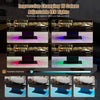 High gloss Coffee Table with RGB LED Lights adjustable Cocktail Sofa Table Black