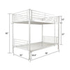 Heavy Duty Metal Twin Over Twin Bunk Bed with Ladder Full-Length Guard Rail