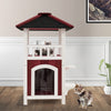 2-Story Cat Shelter Wooden Cat House Weatherproof Pet Hutch w/Removable Floor