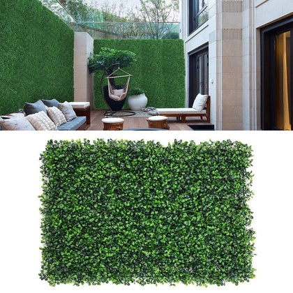 6xArtificial Plant Wall Faux Boxwood Grass Mat Greenery Wall Hedge Foliage Panel