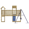 Lechnical Playhouse with Slide Swings Rockwall Impregnated Wood D6S0