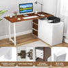 Corner Computer Desk Laptop PC Desk Study Writing Desk-Brown