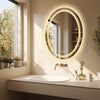 Large Oval Wall LED Bathroom Mirror Dimmable Vanity Mirror Backlit+Front-Lighted