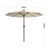 3M Solar Power LED Lights Parasol Outdoor Umbrella Sun Shade Canopy Garden