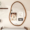 Large Irregular Wooden Framed Wall Mirror Asymmetrical Unique Hanging Loft Style