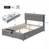 Ottoman Storage Gas Lift Bed Upholstered 4ft6 Double Bed Frame with Drawer Grey