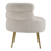 White Teddy Sherpa Upholstered Tub Accent Chair Barrel Chair Occasional Armchair