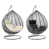 Rattan Effect Garden Hanging Egg Swing Chair Patio Hammock with Cushion Relaxing