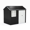 8.5X5.5FT Metal Garden Shed Apex Roof With Window & Double Doors Storage House
