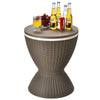30L Patio Ice Cooler All-weather Cool Bar Table w/ Extendable Tabletop Party