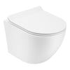 D-Shape Compact Short Projection Rimless Wall Hung Toilet Pan + Soft Close Seat