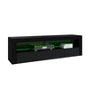 Black TV Unit Stand Cabinet Sideboard High Gloss Front & Matt Body RGB LED Light