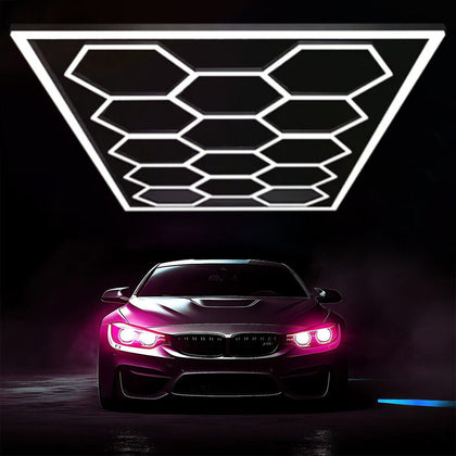 14 x Hexagon LED Lighting Car Detail Home Garage Workshop Retail Lighting Barber