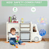 Kids Toy Storage Organizer Truck-shaped Toddler Storage Cabinet w/2 Bins