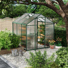 4/6/8/10*6FT Walk-In Transparent Sheets Greenhouse Plant Grow Galvanized Alumini