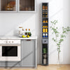 Bathroom Tall Cabinet Slim Freestanding Storage Organizer Cupboard With 2 Doors