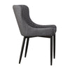 Pair Grey Faux Leather PU Dining Chairs Dining Room Chair Retro Modern Kitchen
