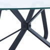 Stylish Coffee Table Round Glass Living Room Centre Table With Black Metal Legs