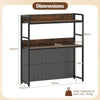 Multipurpose 2-Tier Desk Hutch with Pegboard-Brown