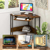 Corner Desk Triangle Laptop Workstation with USB Ports for Home Office
