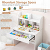 Kids White Study Desk with Storage Wooden Children Writing Table