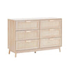 Dusk Isla Natural Wood Effect & Rattan 6 Drawer Chest of Drawers RRP